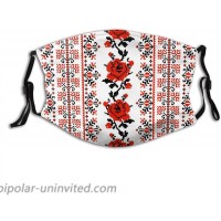 Ukrainian Embroidery Style Rose Face Mask Washable and Reusable Adjustable Dust Masks Cover at  Men’s Clothing store
