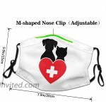 Veterinarian Love Cat and Dog Veterinary Adult Mouth Mask Filter Breathable Face Mask 1 Pcs Black