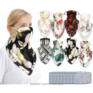 Women Face Mask Chiffon Mask Face Scarf Neck Gaiter with Ear Loop and Filter Triangle Sun Protection Face Mask at  Women’s Clothing store
