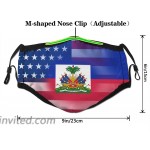 XILI-HUALA USA Haiti Flag Reusable Cotton Face Protection Facial Cover for Outdoors at Men’s Clothing store