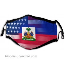 XILI-HUALA USA Haiti Flag Reusable Cotton Face Protection Facial Cover for Outdoors at  Men’s Clothing store