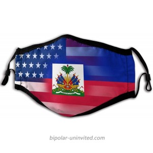 XILI-HUALA USA Haiti Flag Reusable Cotton Face Protection Facial Cover for Outdoors at  Men’s Clothing store