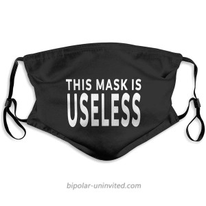 Xinclubna This Mask is Useless Funny Mask Adjustable mask Washable and Reusable dustproof and Breathable at  Men’s Clothing store