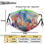 Yunshm Colorful Contemporary Artwork Painting Face Mask Cover Balaclavas Reusable Washable Adjustable for Men Women with 2 Filters