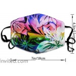 Yunshm Exotic Animal Like Tropical Jungle Floral Print with Layered Shadows Half Face Mask Masks Cotton Windproof Anti Reusable Comfortable Breathable Balaclava for Women Men Personalized White Large at Men’s Clothing store