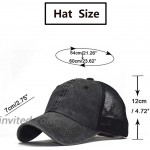 ABUDDER 3 Pack Ponytail Hat Baseball Cap Adjustable Mesh Trucker Baseball Cap Hat Hat Sun Hats for Men Women Black&Grey&red