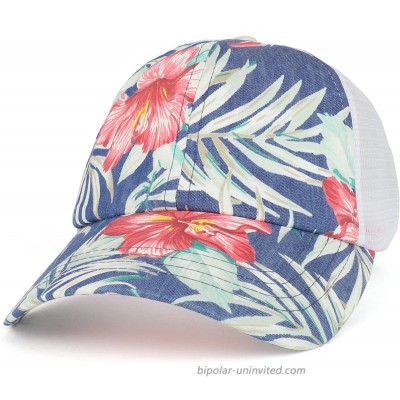 Armycrew Floral Print Trucker Mesh Back Unstructured Baseball Cap - Blue at  Women’s Clothing store