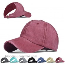 Backless Ponytail Top Hats for Women Baseball Caps High Messy Bun Baseball Hats Sun Visor Ponycaps Red at  Women’s Clothing store