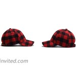 Black and Red Checked Print Baseball Cap Soft Plaid Print Outdoor Hat Cap at Women’s Clothing store