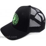 Black Premium Hat with Neon Green Round Logo at Men’s Clothing store