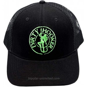 Black Premium Hat with Neon Green Round Logo at  Men’s Clothing store