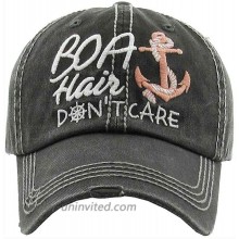 Boat Hair Don't Care Women's Vintage Cotton Baseball Hat Black at  Women’s Clothing store