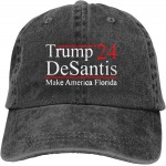 Cellova Trump Desantis 2024 Hat Adjustable Baseball Cap Unisex Washable Cotton Trucker Cap Dad Hat Black at Men’s Clothing store