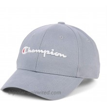 Champion Classic Script Adjustable Hat Light Gray White at  Men’s Clothing store