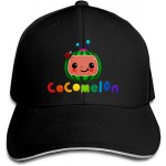 Cocomelon Fashion Baseball Cap Golf Baseball Cap Adjustable Sandwich Hat Cap Black at Men’s Clothing store