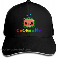 Cocomelon Fashion Baseball Cap Golf Baseball Cap Adjustable Sandwich Hat Cap Black at  Men’s Clothing store