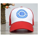 Combination Packaging Pokemon Ash Ketchum Baseball Snapback Cap Hat for Adult Embroidered Adjustable Red 3in1 at Men’s Clothing store
