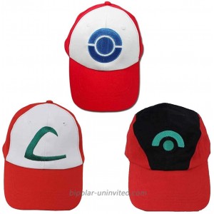 Combination Packaging Pokemon Ash Ketchum Baseball Snapback Cap Hat for Adult Embroidered Adjustable Red 3in1 at  Men’s Clothing store