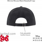 Concept One Disney's Minnie Mouse Washed Cotton Adjustable Baseball Cap with Curved Brim Black One Size at Women’s Clothing store