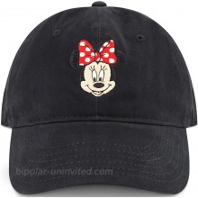Concept One Disney's Minnie Mouse Washed Cotton Adjustable Baseball Cap with Curved Brim Black One Size at  Women’s Clothing store