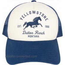 Concept One Yellowstone Dutton Ranch Montana Adjustable Snapback Mesh Mens Baseball Hat with Curved Brim Navy One Size