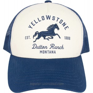 Concept One Yellowstone Dutton Ranch Montana Adjustable Snapback Mesh Mens Baseball Hat with Curved Brim Navy One Size