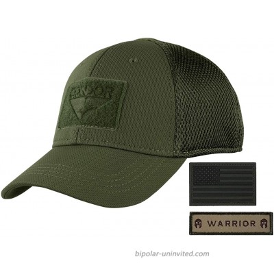 Condor Flex Mesh Cap OD Green Bundled with Armorbilt Flag & Warrior Patch Operator Hat S M at  Men’s Clothing store