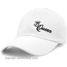 Embroidered King and Queen Couple Matching 2 in one Order Caps Adjustable Baseball Hat White Queen at  Men’s Clothing store