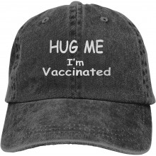 Garitin Hug Me I'm Vaccinated Hat Adjustable Baseball Cap for Unisex Washable Cotton Trucker Cap Dad Hat Black at  Men’s Clothing store