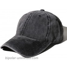 HGBOO Baseball Caps Hat for Men Women-Classic Vintage Washed Adjustable Dad Hats A1-Black at  Men’s Clothing store