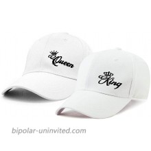 King Queen Hats Matching Snapbacks Hip Hop Hats Couples Snapback Caps Adjustable White at  Women’s Clothing store