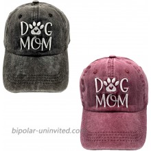 LOKIDVE 2 Pack Embroidered Dog Mom Baseball Cap Distressed Dad Hat for Pet Lover at  Women’s Clothing store