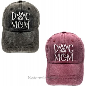 LOKIDVE 2 Pack Embroidered Dog Mom Baseball Cap Distressed Dad Hat for Pet Lover at  Women’s Clothing store
