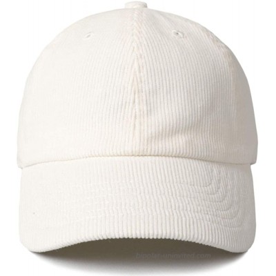 MIRMARU Classic Corduroy Cotton Baseball Caps Vintage Low Profile Dad Hat with Adjustable Strap with Brass Buckle Off White at  Men’s Clothing store