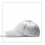 MonicaSun Satin Fashion Baseball Cap Outdoor Travel Visor Adjustable Shoulder Strap Unisex Cap White