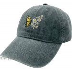 NVJUI JUFOPL Women's Baseball Cap Butterflies and Daisies Washed Vintage Dad Hat for Mom Girl Grey at Women’s Clothing store