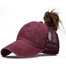 Ponytail Messy High Bun Baseball Hat Ponycaps Adjustable Trucker Cap at  Women’s Clothing store