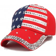 Raylans Adjustable Women Men American Flag Rhinestone Studded Denim Baseball Cap Hat 2# at  Women’s Clothing store