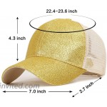 RONGASD Baseball Ponytail Cap for Women Girl Mesh Trucker Hat Adjustable Fashion Yellow at Women’s Clothing store