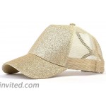 RONGASD Baseball Ponytail Cap for Women Girl Mesh Trucker Hat Adjustable Fashion Yellow at Women’s Clothing store