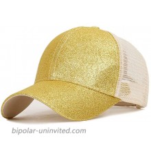 RONGASD Baseball Ponytail Cap for Women Girl Mesh Trucker Hat Adjustable Fashion Yellow at  Women’s Clothing store