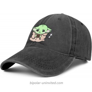 Unisex Adjustable Mandalorian-Baby-yoda Hat Dad Hat Washed Baseball Cap Denim Hat - One Size Fits All