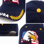 USA American Flag Eagle Baseball Cap Men and Women Outdoor Trendy Cap Embroidered Baseball Cap Navy Blue American Flag Eagle hat at Men’s Clothing store