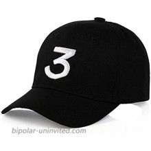 UTOWO Chance The Rapper Baseball-Cap Embroidered 3 Dad Hat Hip-Hop Black at  Women’s Clothing store