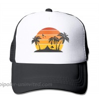 Waldeal Women's Beach Palm Tree Trucker Hat Adjustable Mesh Baseball Cap Black at  Women’s Clothing store
