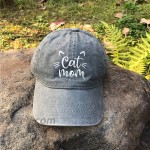 Waldeal Women's Cat Mom Printing Hat Vintage Washed Adjustable Baseball Cap at Women’s Clothing store