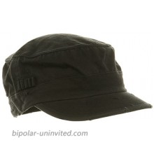Washed Cotton Fitted Army Cap-Black W32S33F at  Men’s Clothing store
