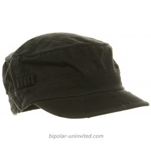 Washed Cotton Fitted Army Cap-Black W32S33F at  Men’s Clothing store