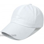 Women Quick-Dry Ponytail Baseball-Cap Summer Mesh Criss-Cross Baseball-Hat White Medium Numeric 7 and 1 Quarter at Women’s Clothing store