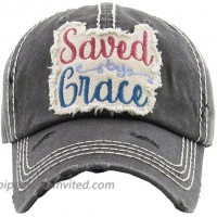 Women's Saved by Grace Vintage Baseball Hat Cap Black at  Women’s Clothing store